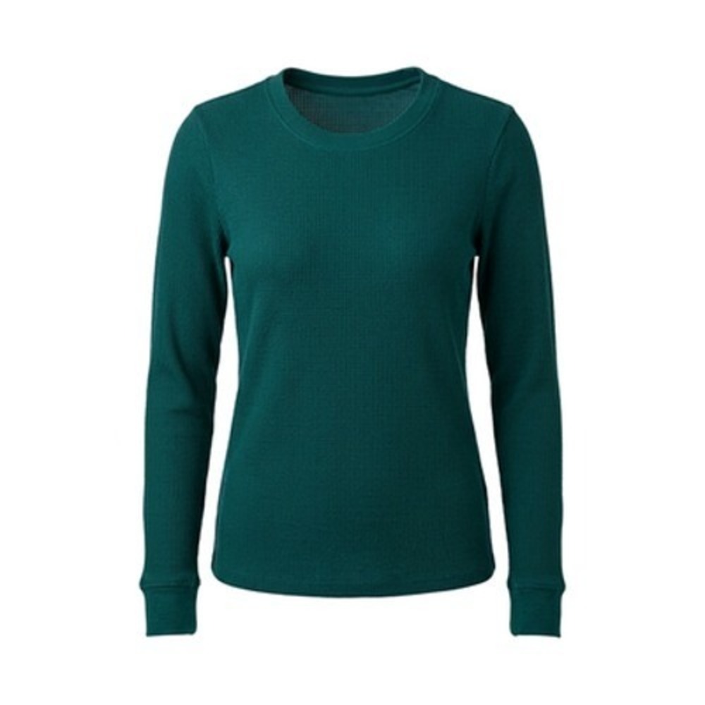 Outdoor Voices Shirt Women M Green Thermal Waffle Knit Long Sleeve Active Tee